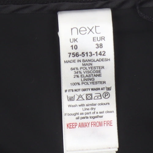 Next Women Black Size 10 Pencil Skirt Lined Stretch Workwear
