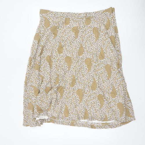 Marks and Spencer Women’s Beige Paisley A-Line Skirt Size 18