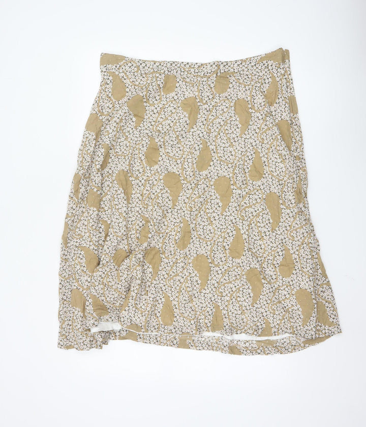 Marks and Spencer Women’s Beige Paisley A-Line Skirt Size 18