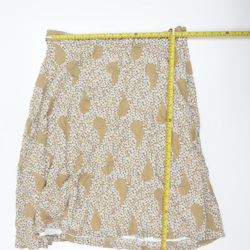 Marks and Spencer Women’s Beige Paisley A-Line Skirt Size 18