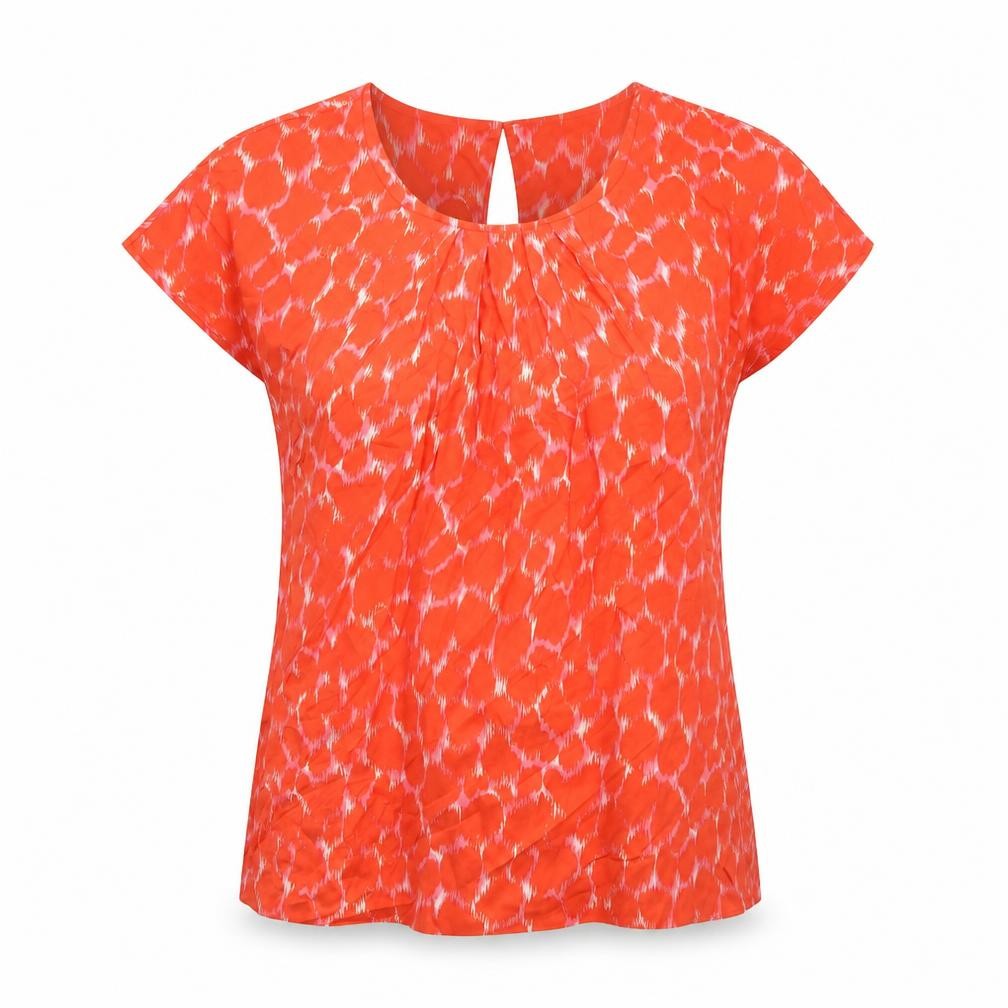 Front view of Boden women’s orange short sleeve silk blend tunic blouse uk 6