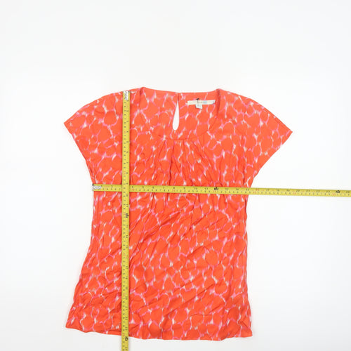 Boden Womens Orange Short Sleeve Silk Blend Tunic Blouse UK 6