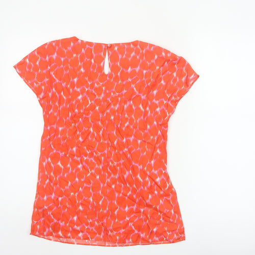 Boden Womens Orange Short Sleeve Silk Blend Tunic Blouse UK 6