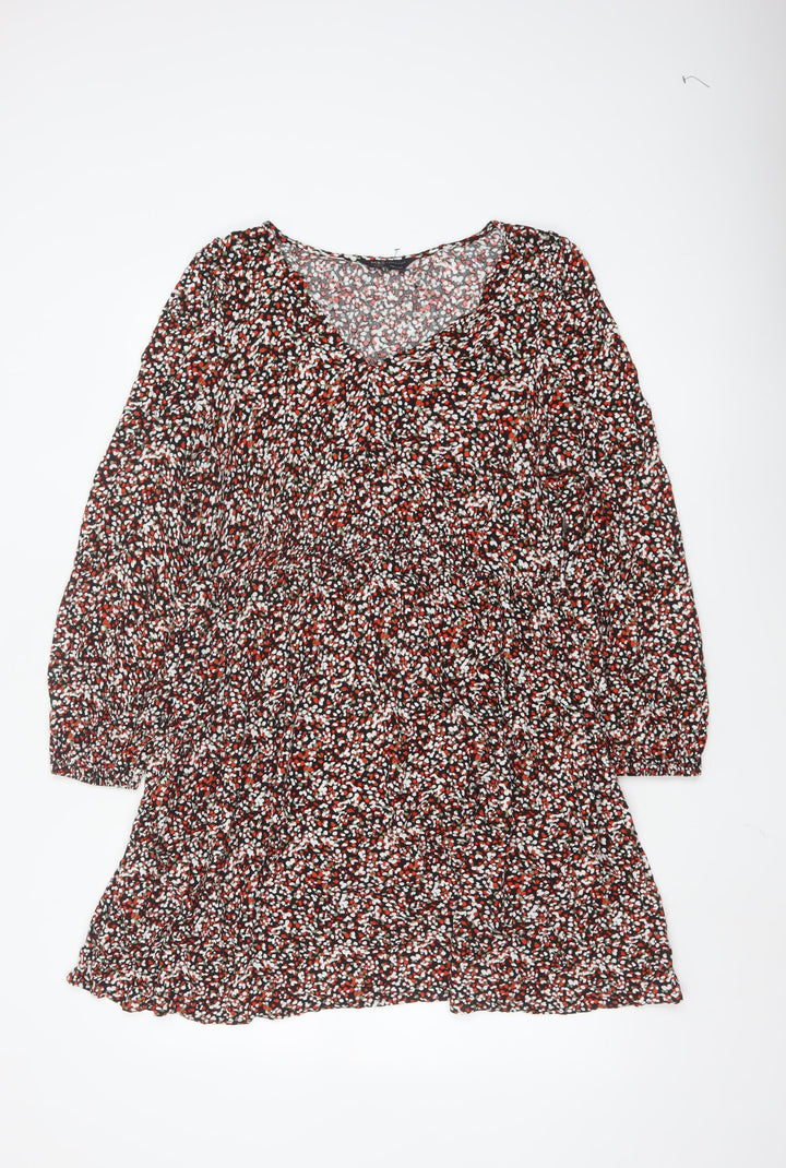 Marks and Spencer Women Multicoloured Viscose A-Line Dress Size 14
