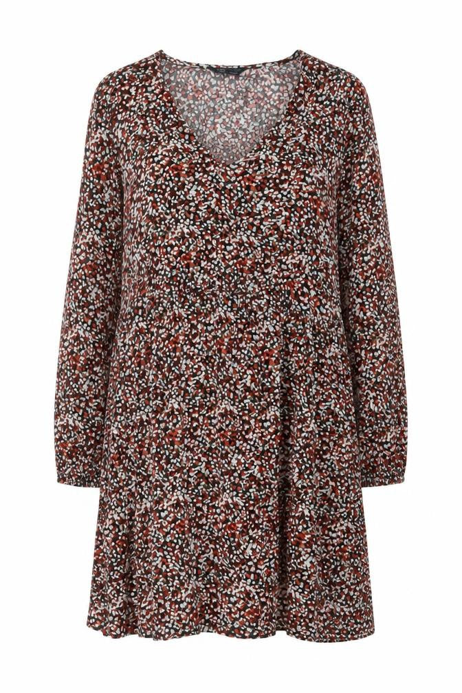 Front view of Marks & Spencer Women Multicoloured Viscose A-Line Dress, size 14