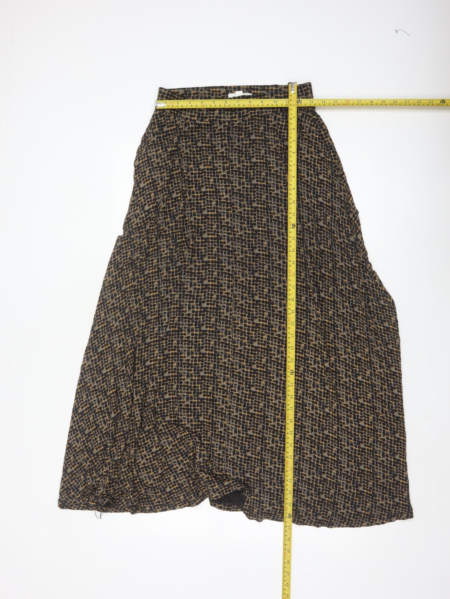 White Stuff Women’s Brown Geometric A-Line Midi Skirt Size 8