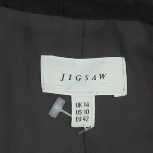 Jigsaw Women Black Pleated Midi Skirt Size 14 Polyester