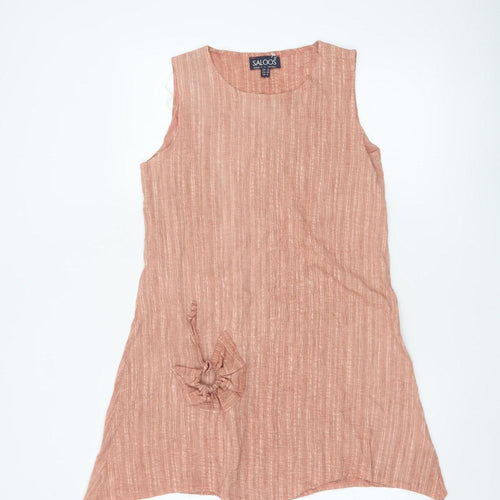 Saloos Women Brown Sleeveless A-Line Dress UK 12
