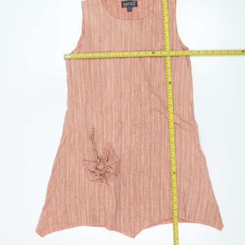 Saloos Women Brown Sleeveless A-Line Dress UK 12