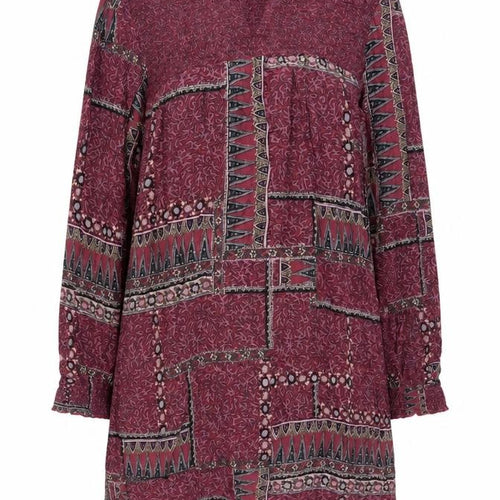 FatFace Women Purple Geometric Shift Dress Size 10 Long Sleeve
