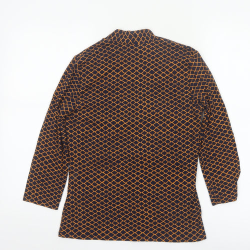 Hobbs Women’s Blue Orange Patterned Viscose Jersey Top Size S