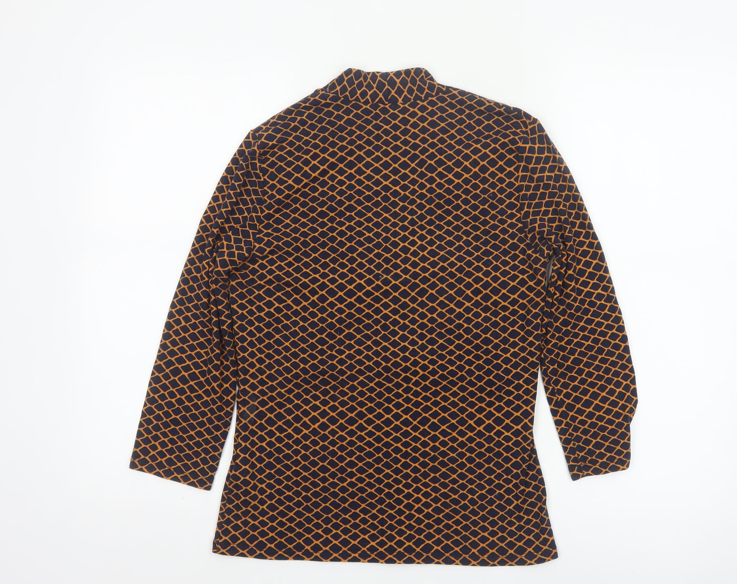 Hobbs Women’s Blue Orange Patterned Viscose Jersey Top Size S