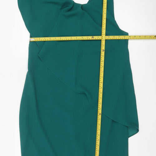 Next Women’s Green Asymmetric Ruffle Sheath Dress Size 14