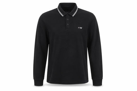 Armani Jeans Men's Black Long Sleeve Polo Shirt XL