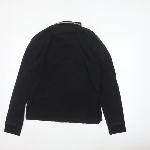 Armani Jeans Men's Black Long Sleeve Polo Shirt XL