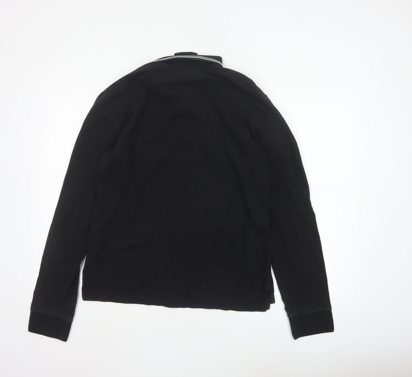 Armani Jeans Men's Black Long Sleeve Polo Shirt XL