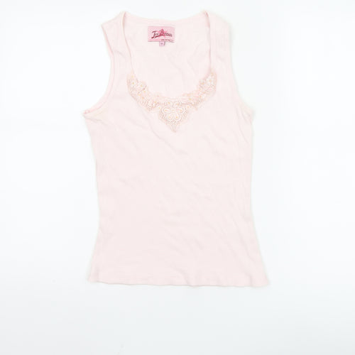 Joe Browns Women’s Pink Lace Trim Cotton Camisole Tank Top Size 14