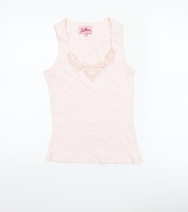 Joe Browns Women’s Pink Lace Trim Cotton Camisole Tank Top Size 14