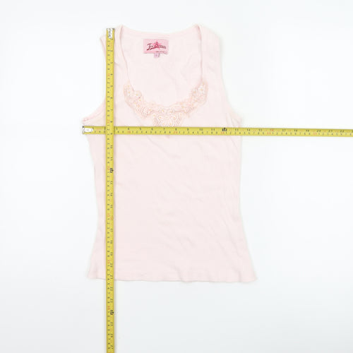 Joe Browns Women’s Pink Lace Trim Cotton Camisole Tank Top Size 14