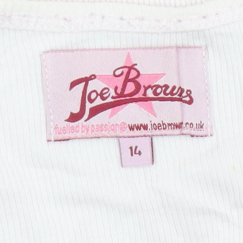 Joe Browns Women’s Pink Lace Trim Cotton Camisole Tank Top Size 14