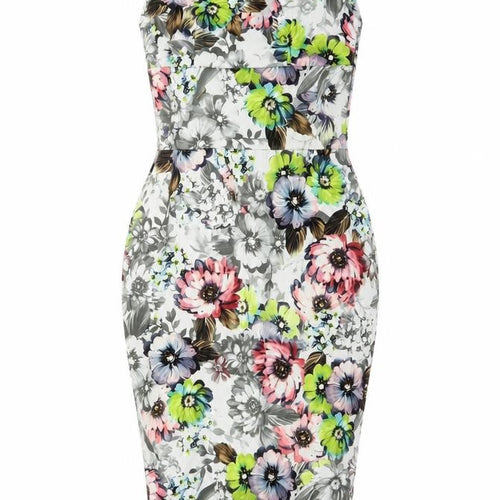 Boohoo Women’s Multicoloured Floral Bodycon Midi Dress Size 8