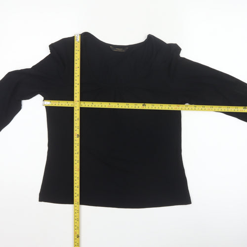 Marks and Spencer Womens Black Viscose 3/4 Sleeve Top Size 14