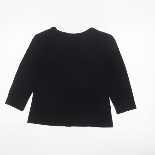 Marks and Spencer Womens Black Viscose 3/4 Sleeve Top Size 14
