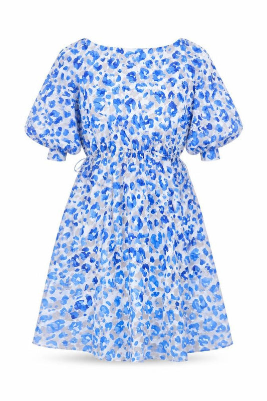 L.K. Bennett Women’s Blue Silk A-Line Dress UK 10 Classic Spring Style