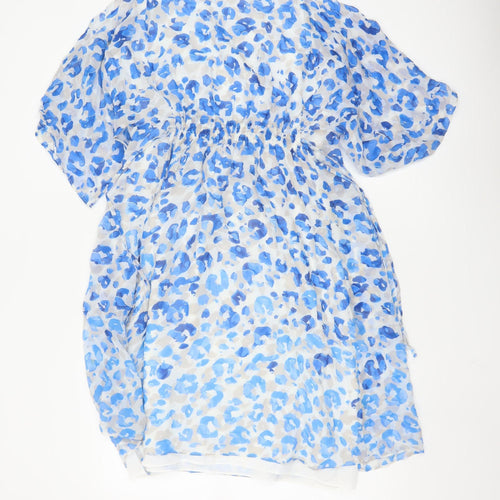 L.K. Bennett Women’s Blue Silk A-Line Dress UK 10 Classic Spring Style