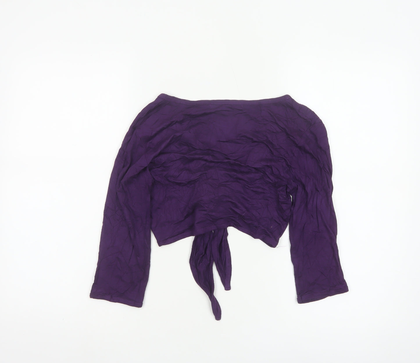 L.K. Bennett Women's Purple Wrap Blouse S 3/4 Sleeve Viscose Top