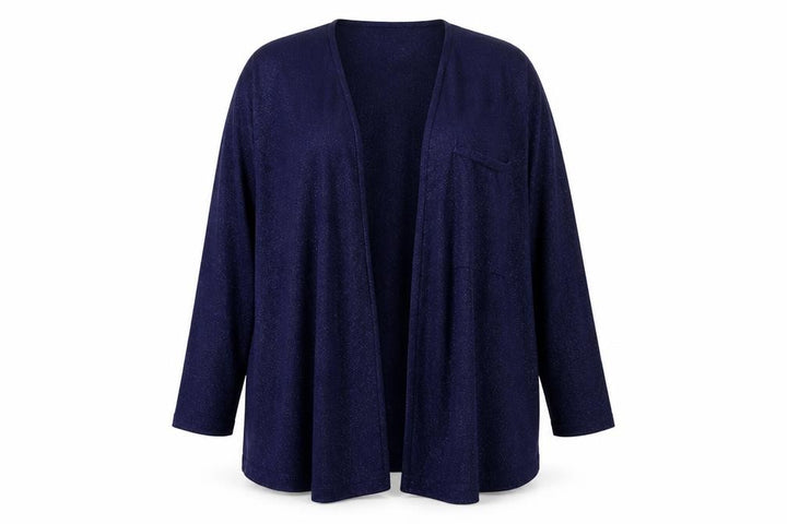 Monsoon Women's Blue Glitter Open Front Knit Cardigan XL