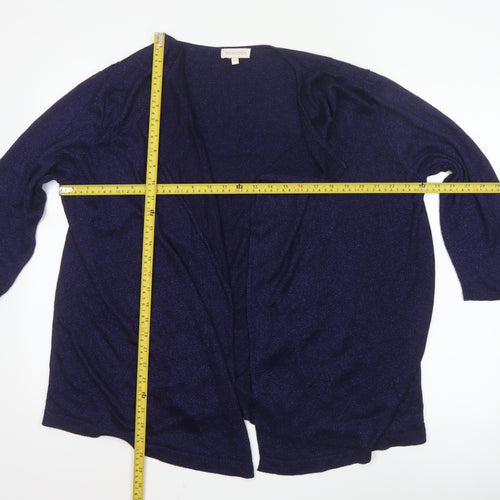 Monsoon Women's Blue Glitter Open Front Knit Cardigan XL