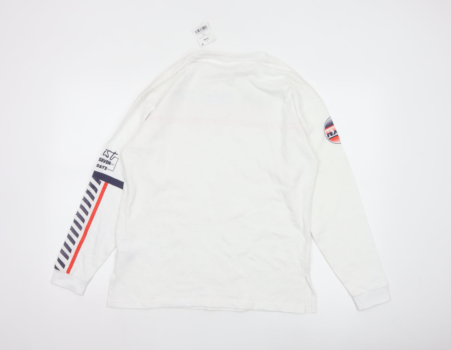 Next Boys White Long Sleeve Graphic T-Shirt 13 Years Casual Cotton Top