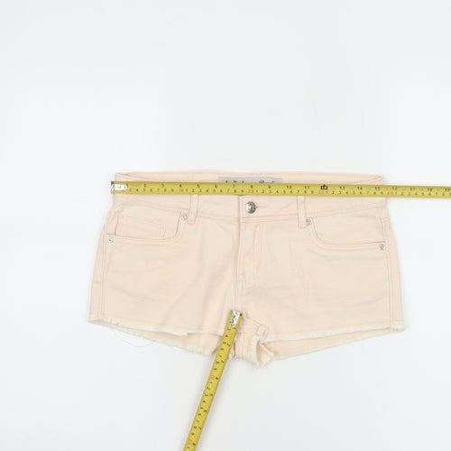 Denim Co. Women’s Beige Size 8 Hot Pants Frayed Denim Shorts