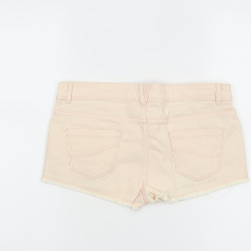 Denim Co. Women’s Beige Size 8 Hot Pants Frayed Denim Shorts