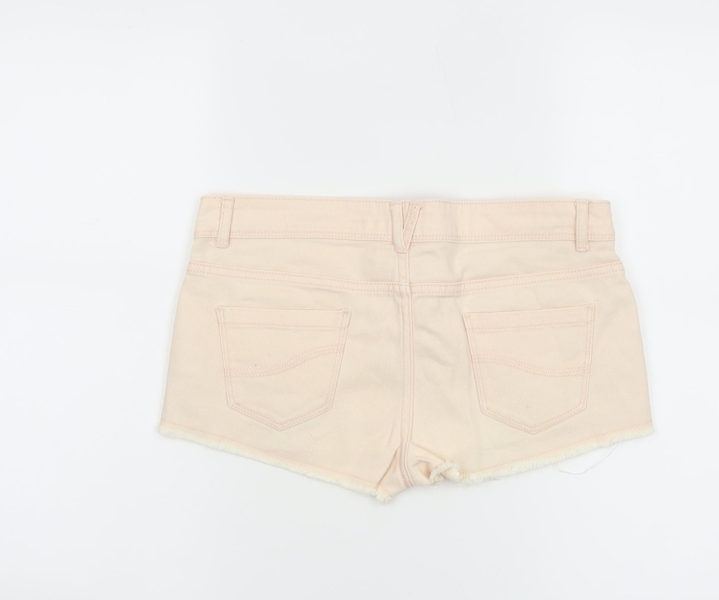 Denim Co. Women’s Beige Size 8 Hot Pants Frayed Denim Shorts