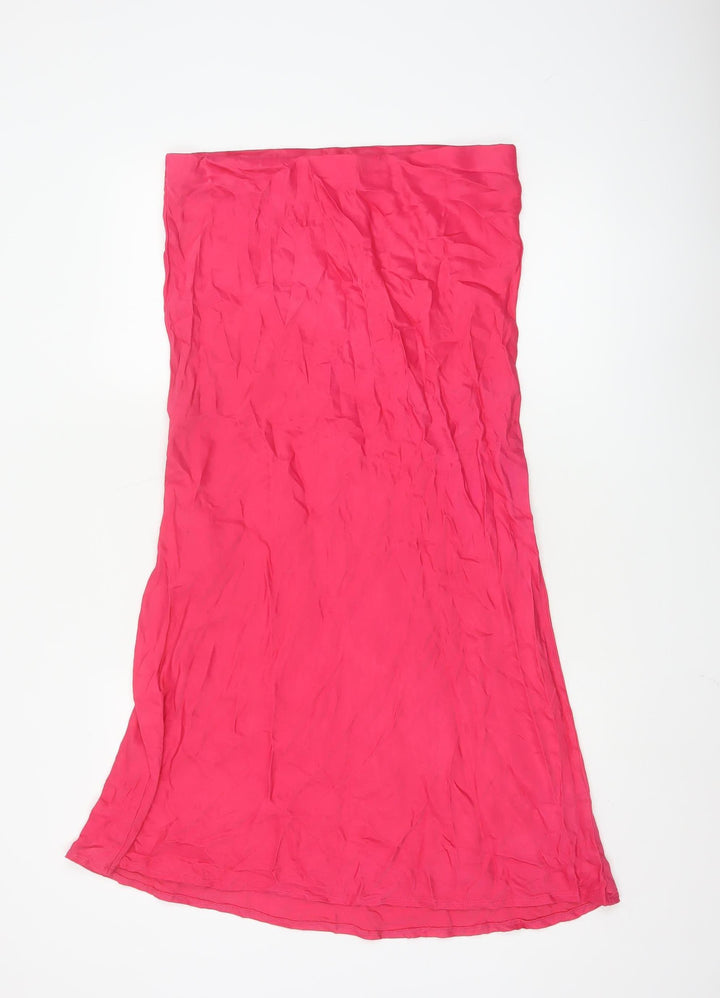 Nobody's Child Womens Pink A-Line Midi Skirt Size 14