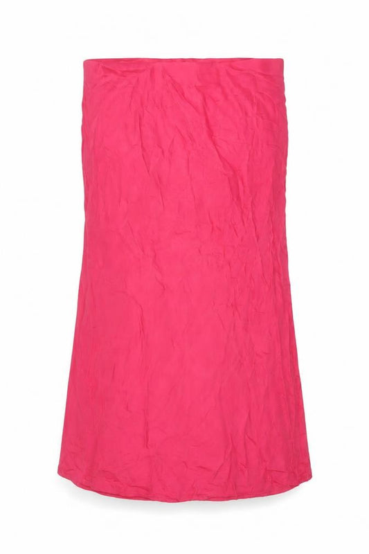 Front view of Nobody's Child women’s pink a-line midi skirt, size UK 14