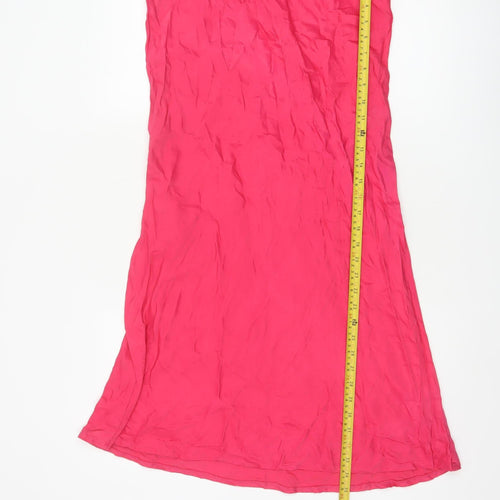 Nobody's Child Womens Pink A-Line Midi Skirt Size 14