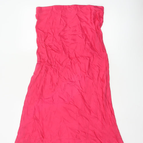 Nobody's Child Womens Pink A-Line Midi Skirt Size 14