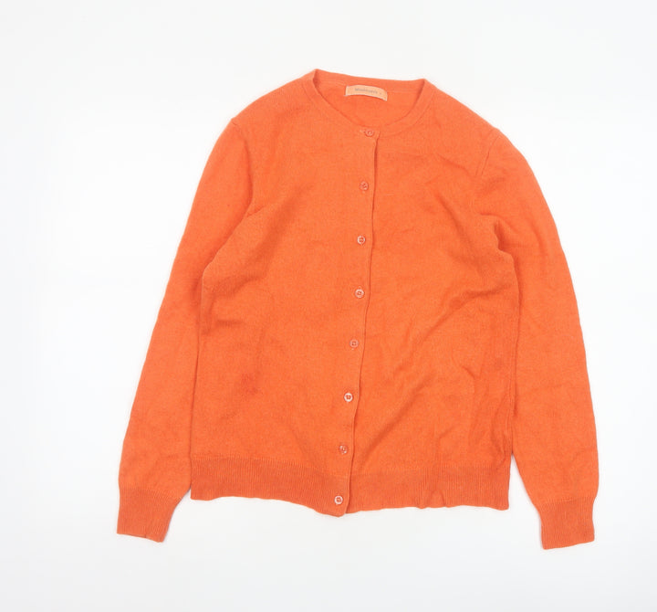 Woolovers Women’s Orange Cashmere Merino Cardigan Size S