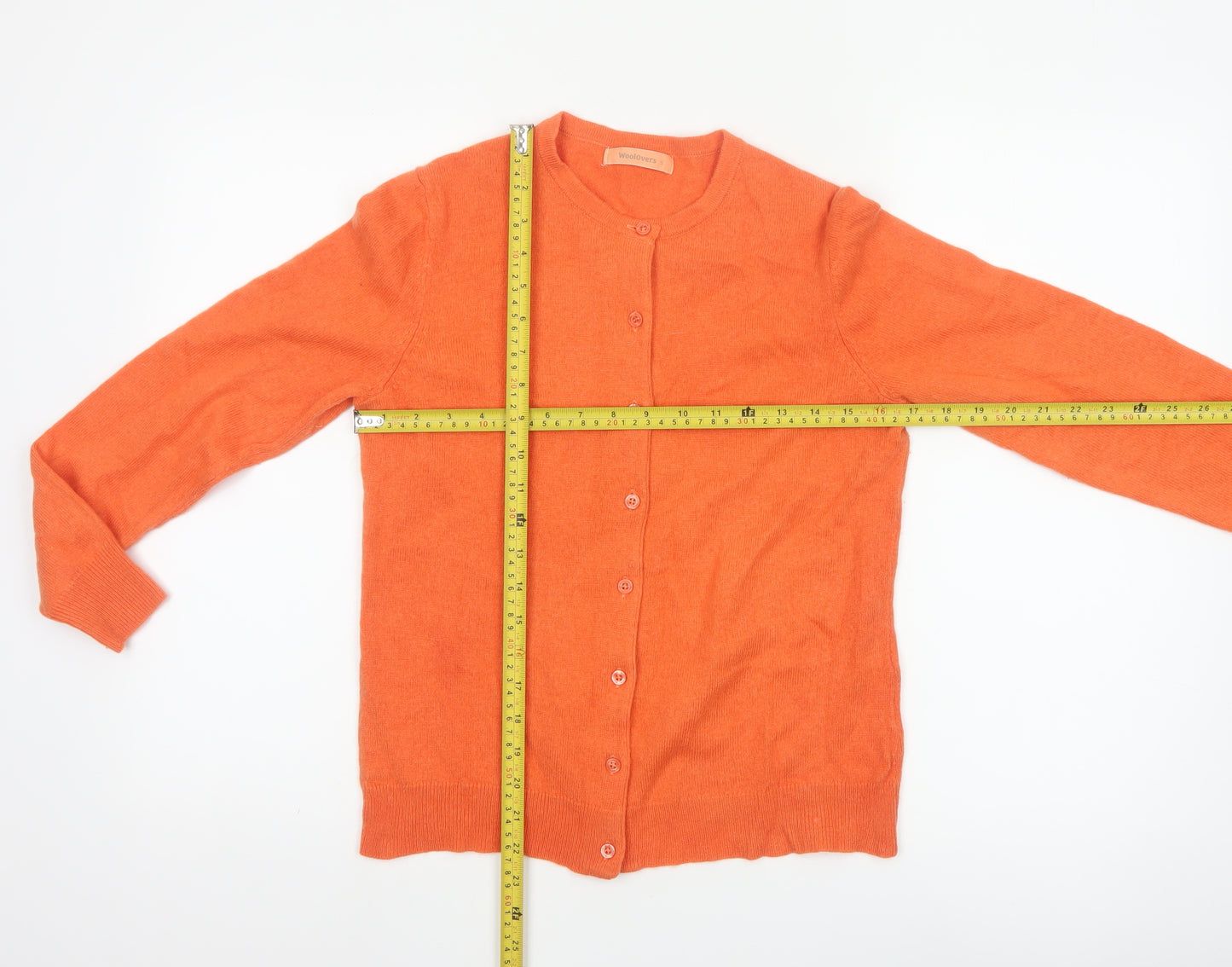 Woolovers Women’s Orange Cashmere Merino Cardigan Size S