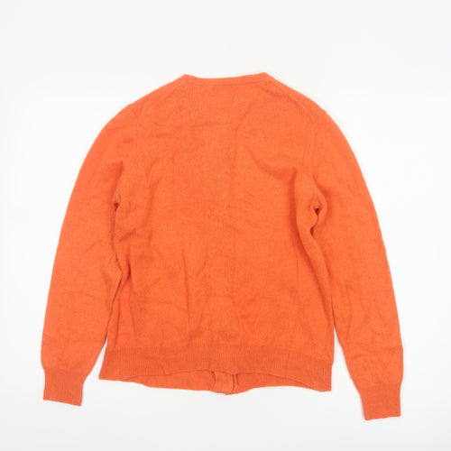 Woolovers Women’s Orange Cashmere Merino Cardigan Size S