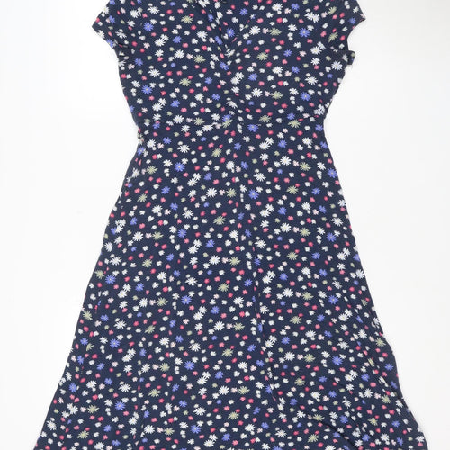 Crew Clothing Women Blue Floral Fit & Flare Dress Size 10