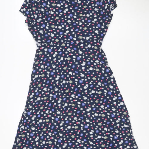 Crew Clothing Women Blue Floral Fit & Flare Dress Size 10