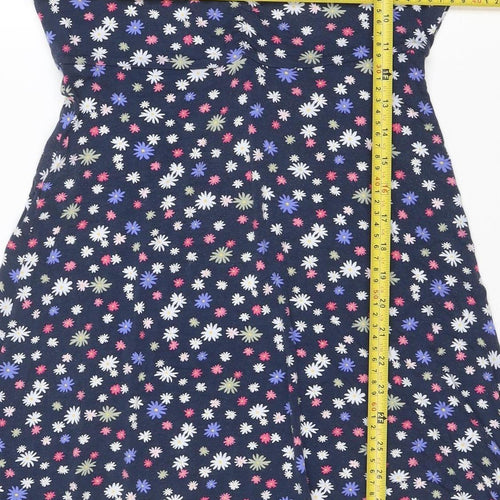 Crew Clothing Women Blue Floral Fit & Flare Dress Size 10