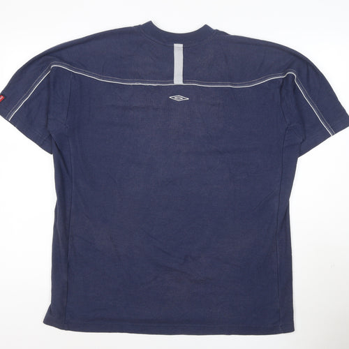 Umbro Men’s Blue England V-Neck Short Sleeve T-Shirt XL