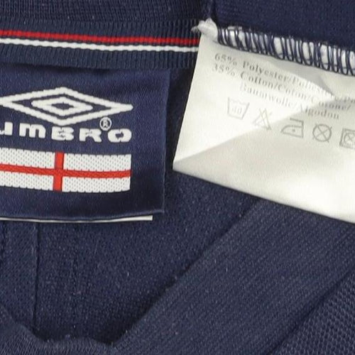 Umbro Men’s Blue England V-Neck Short Sleeve T-Shirt XL