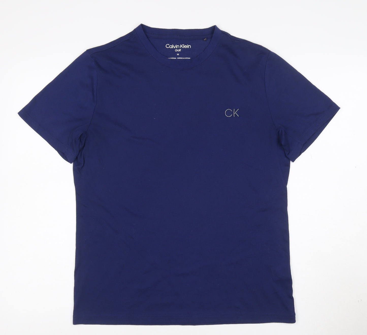 Calvin Klein Golf Men's Navy Blue Polyester Crew Neck T-Shirt M