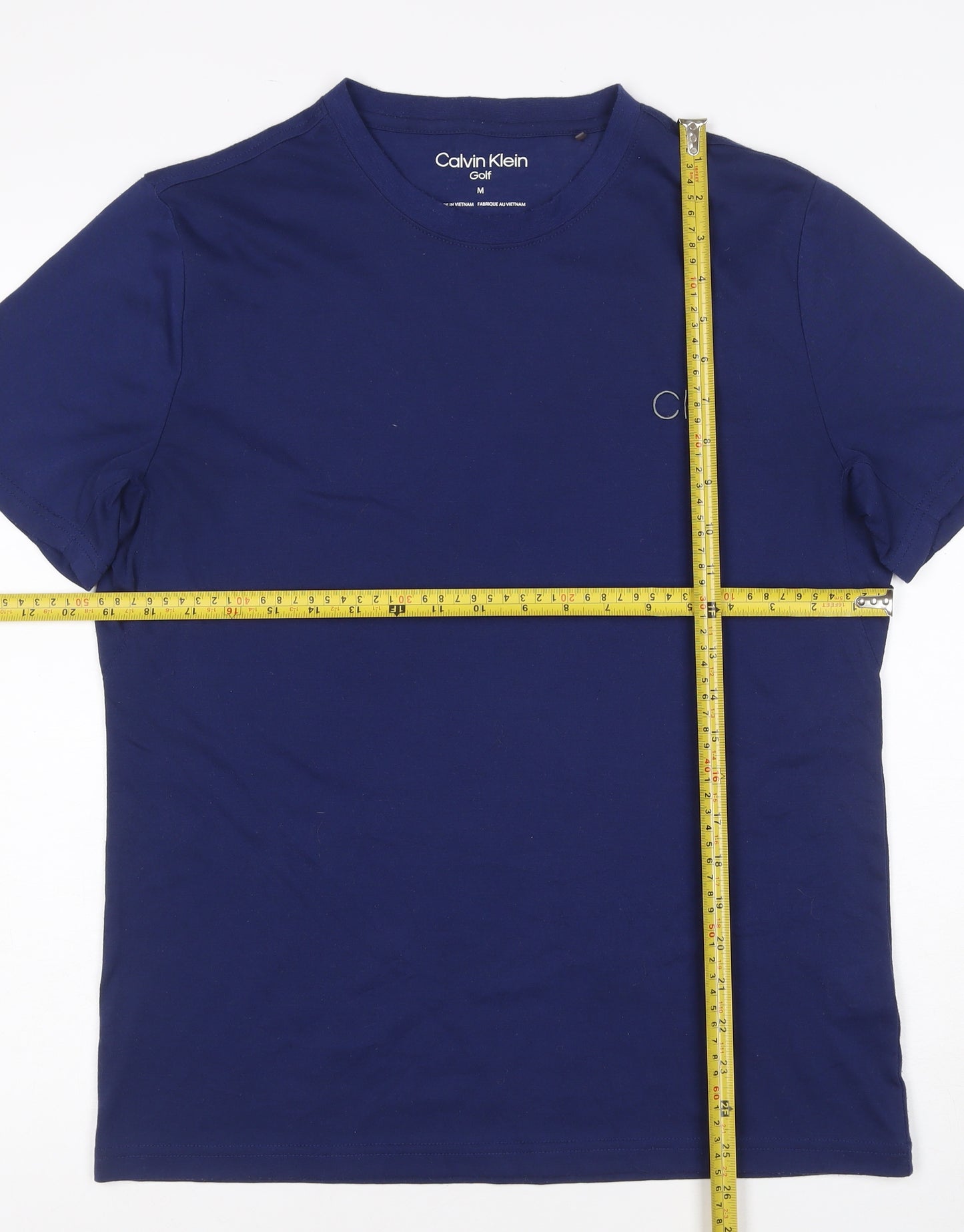 Calvin Klein Golf Men's Navy Blue Polyester Crew Neck T-Shirt M